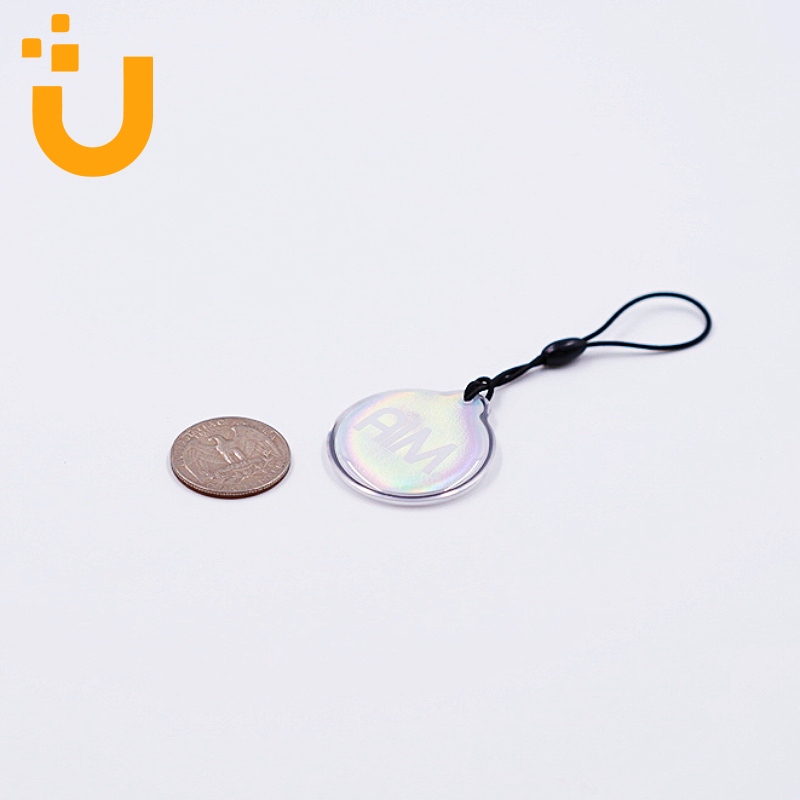 clear NFC hang tag with logo printing