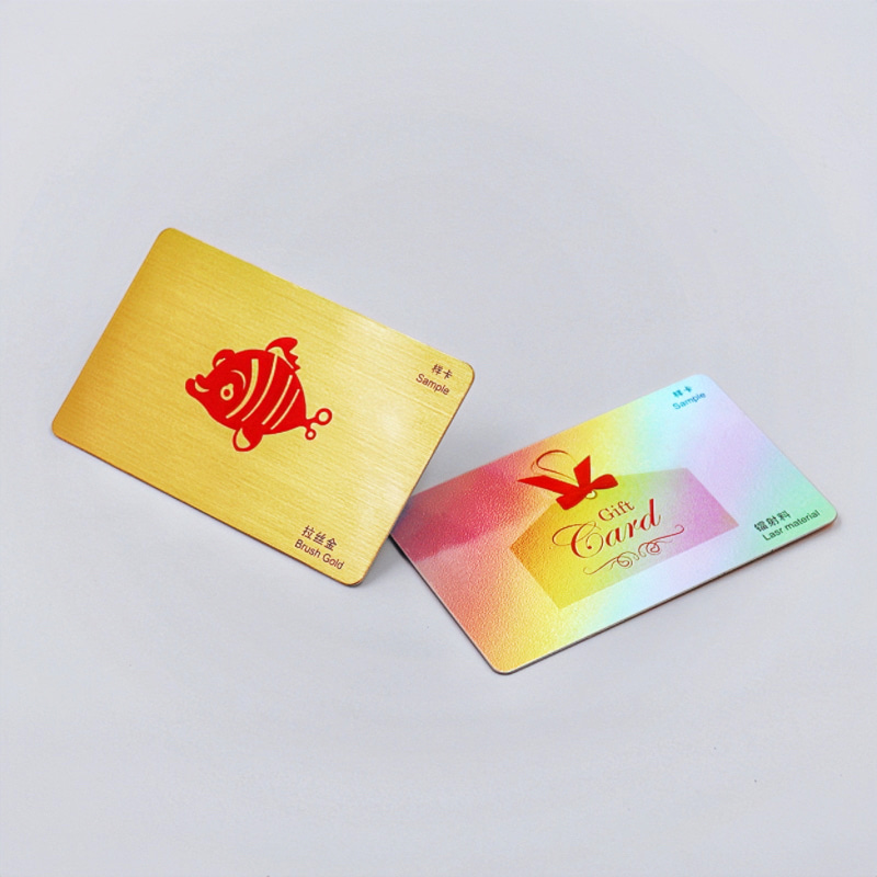 nfc cards with brush gold backround