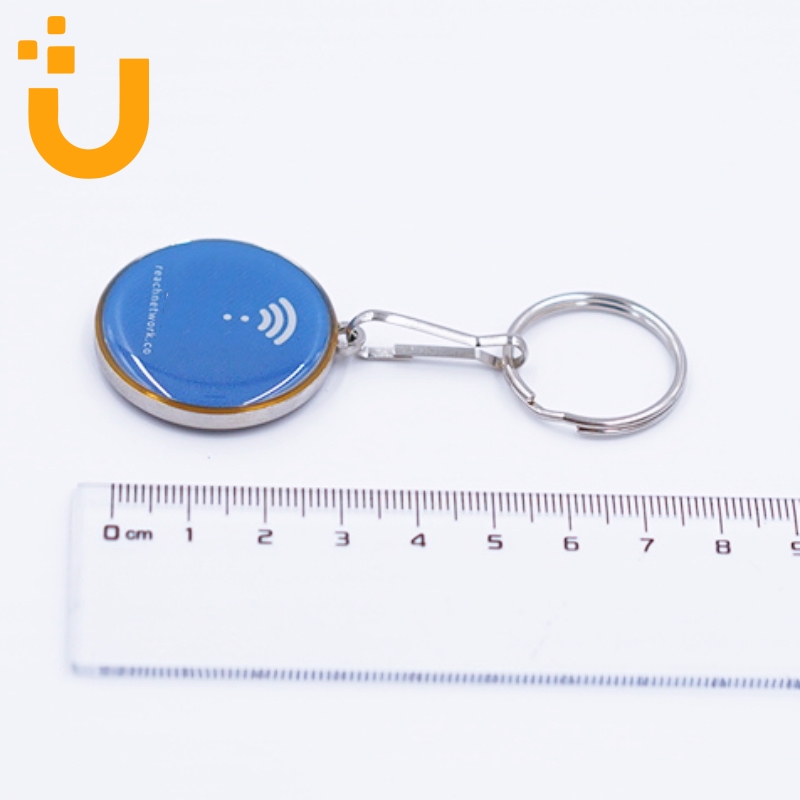 Custom NFC metal keytag with epoxy
